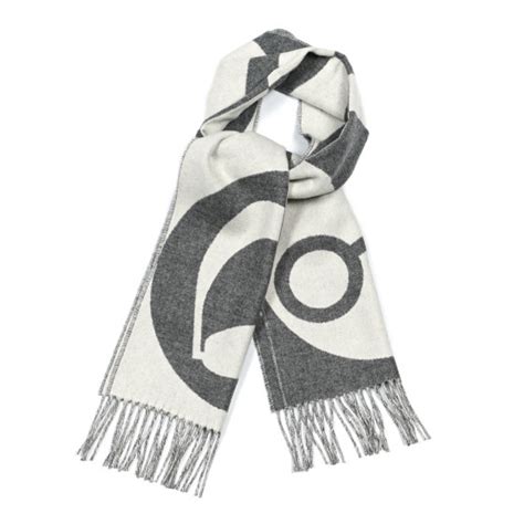 HERMES Cashmere Casaque Charms Muffler Gris Flanelle